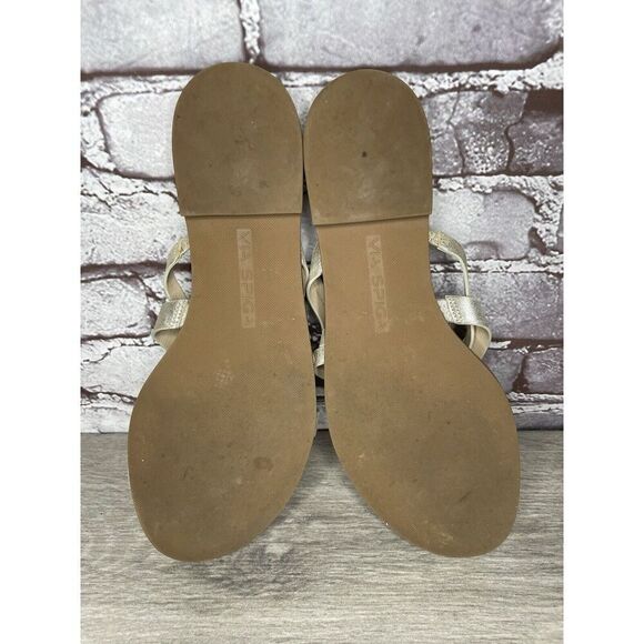 Via Spiga Metallic Silver Leather Toe Post Slides Sandals Women’s Sz 10M US/40EU - Picture 14 of 16